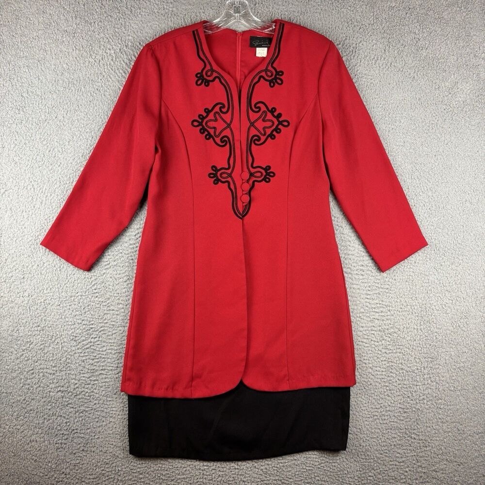 Vintage Gemini Dress Women's Size Medium Red 3 Button Lined USA Made